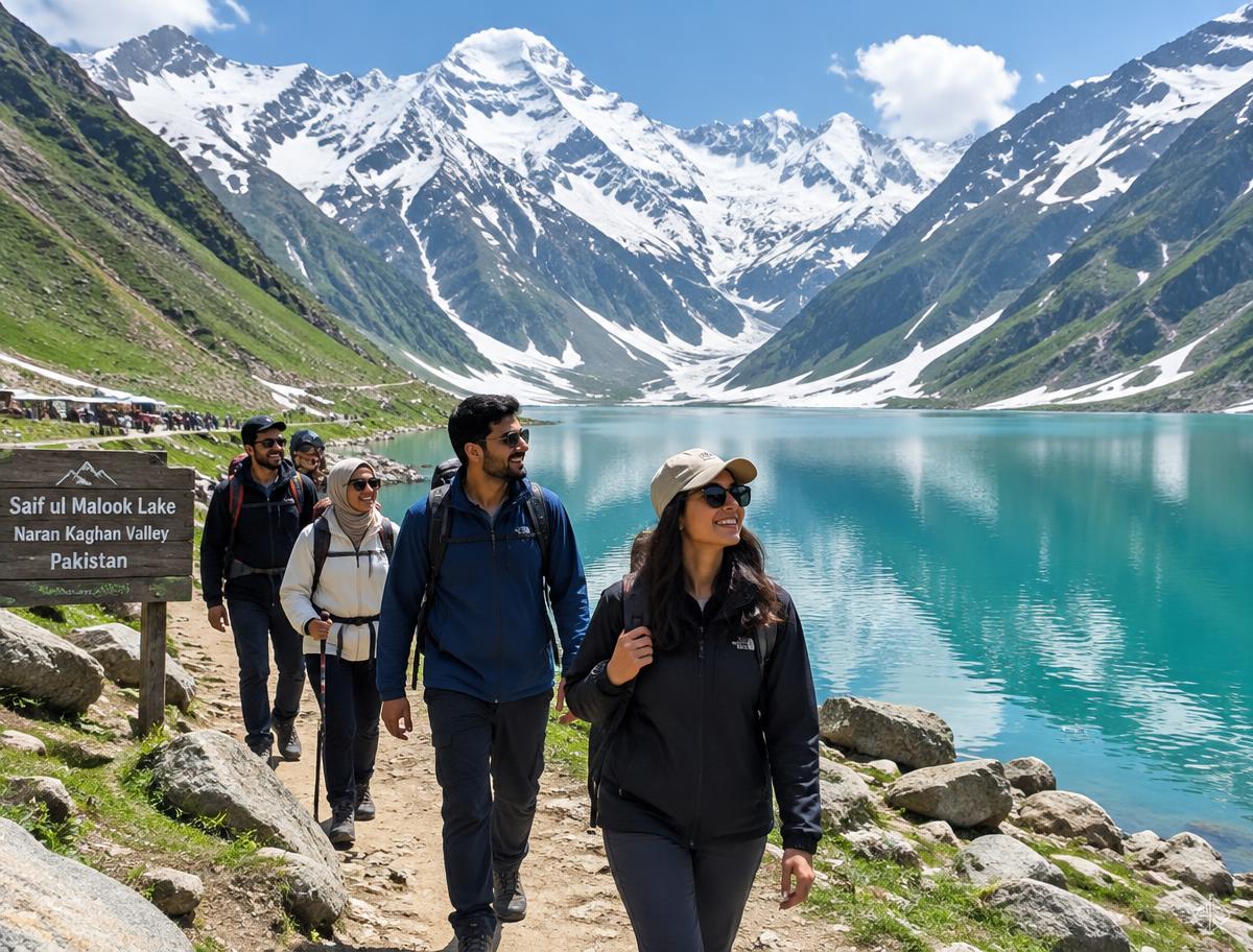 Travellers at Lake Saif-ul-Malook